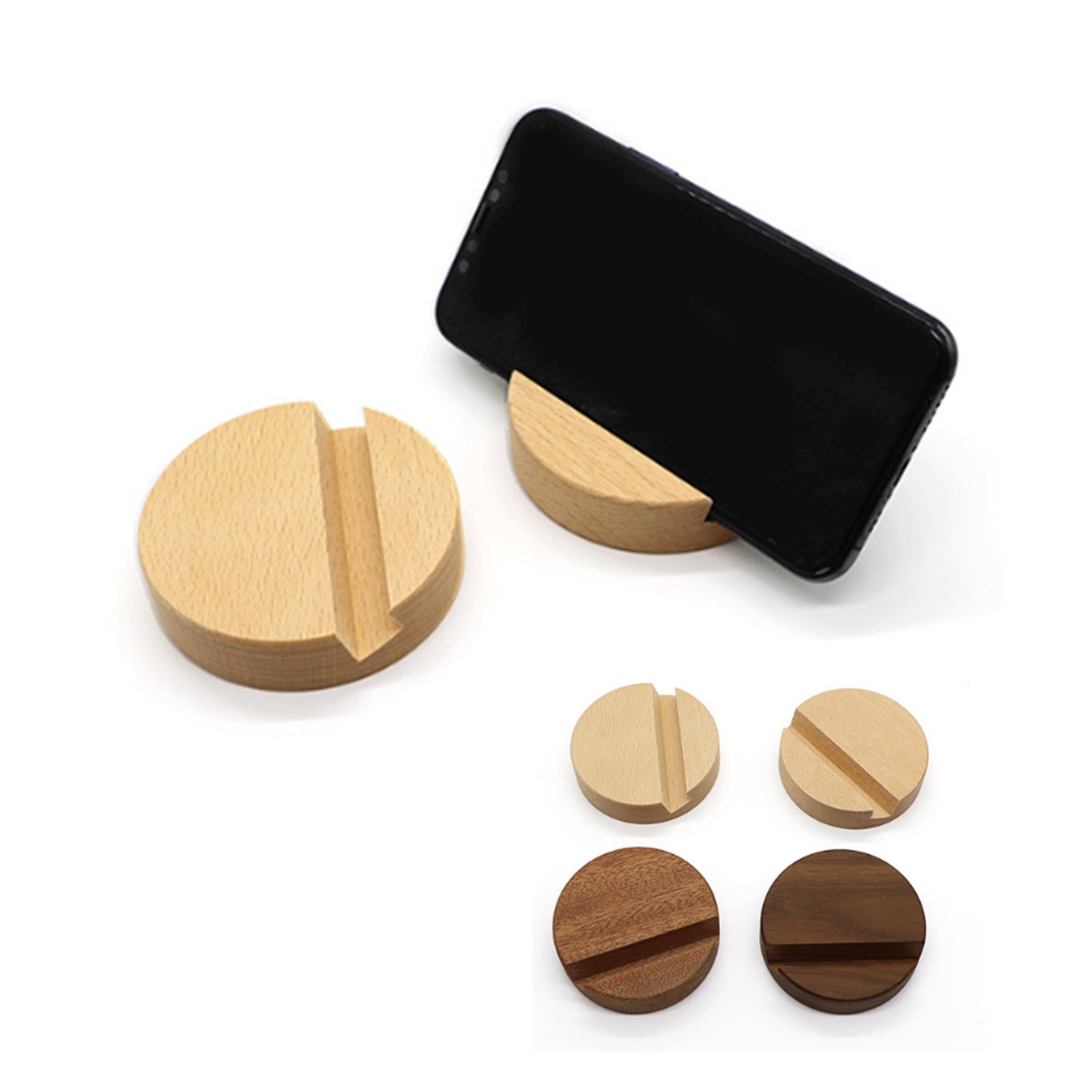 Round Wood Cell Phone Holder 4