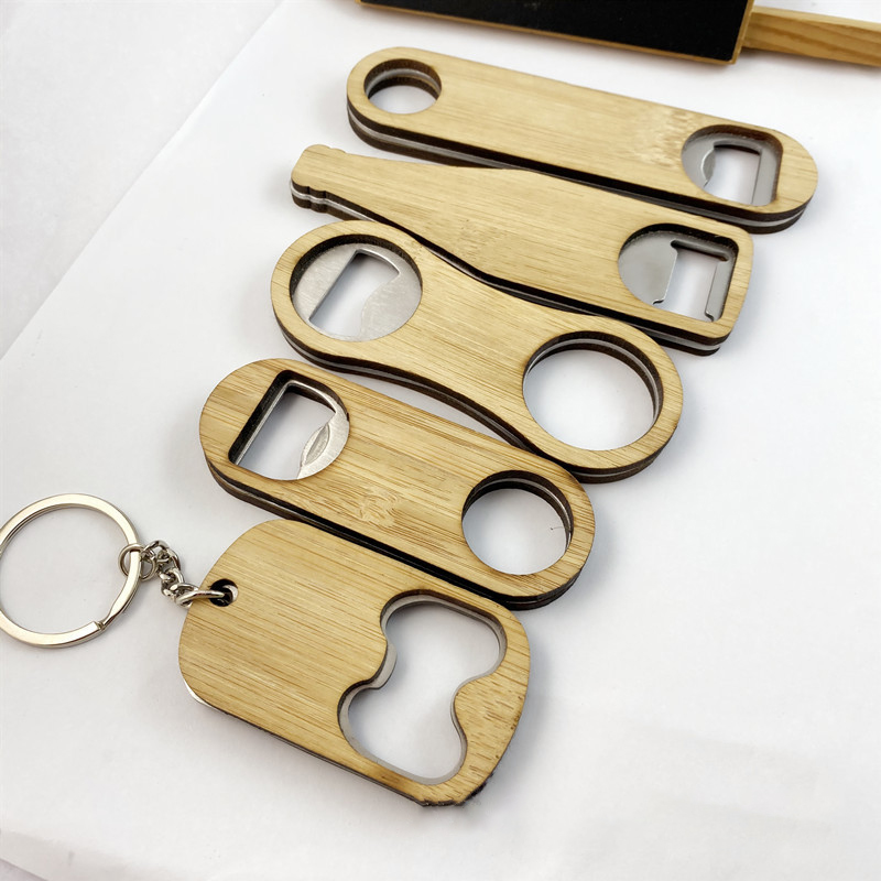 2 in 1 Custom Shape Wooden Key Pendant and Bottle Opener 5
