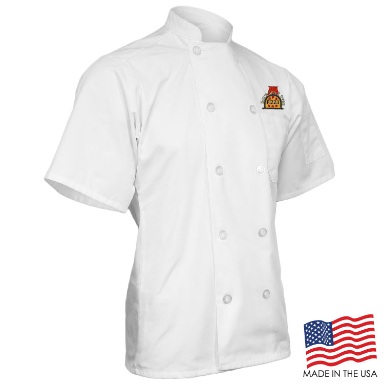 Classic Chef Coat with Short Sleeves (EMBROIDERED LOGO) 2