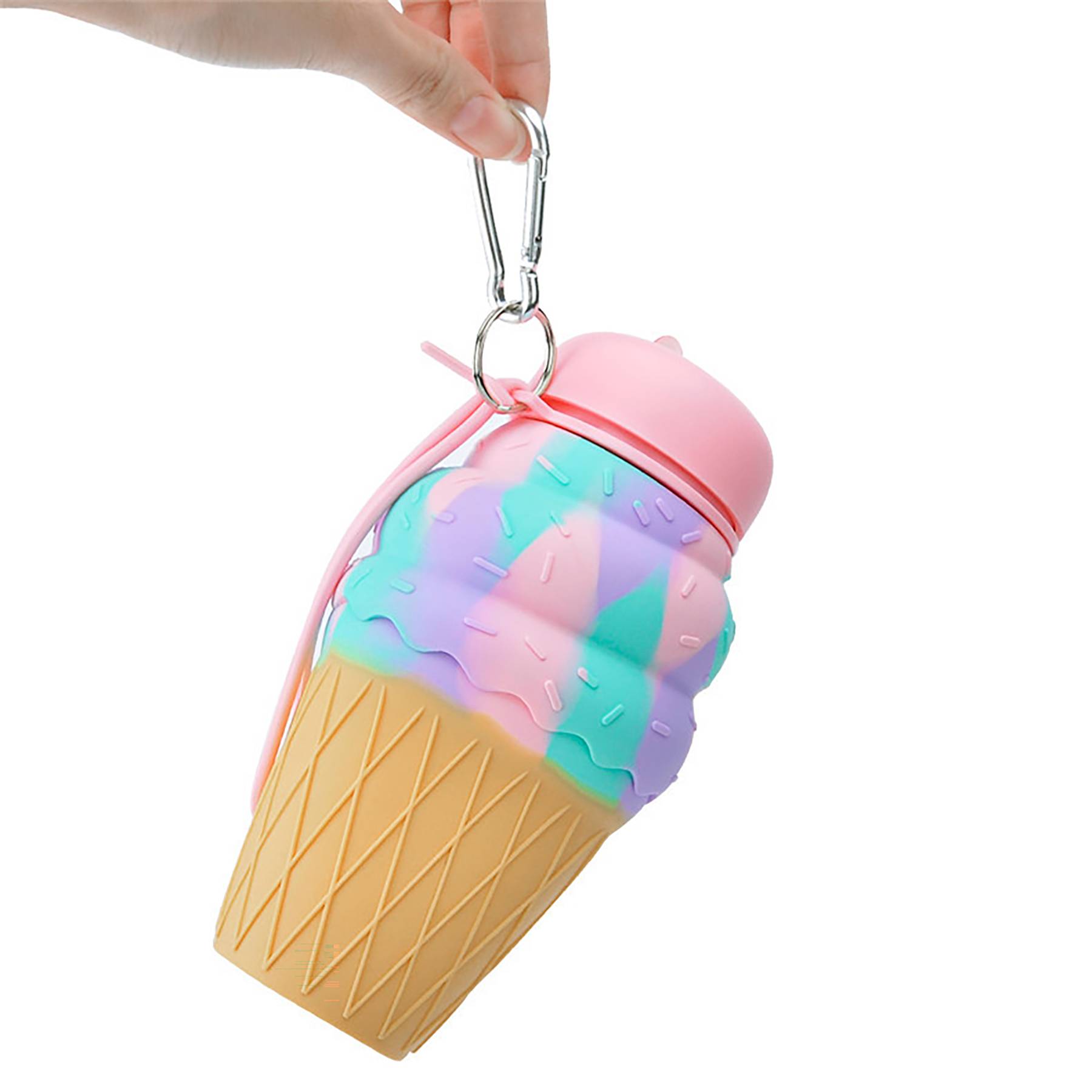 16.6 oz Kids Ice Cream Shape Children Water Silicone Bottle 5