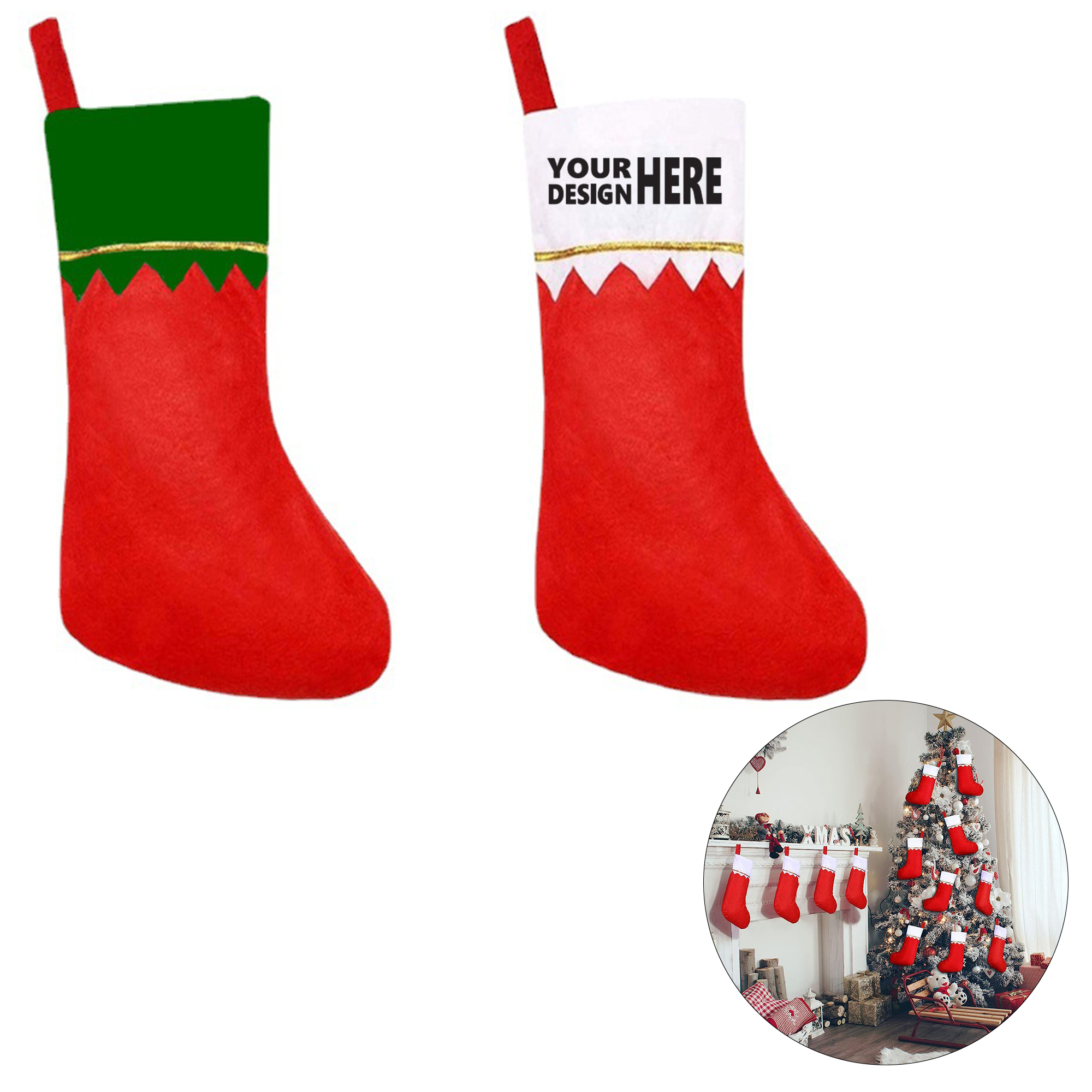 Red Felt Christmas Stocking 2