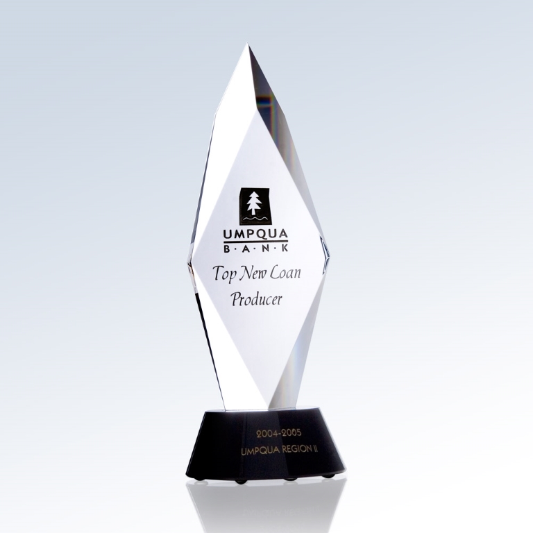 Torch of Liberty Optic Crystal Award - Medium