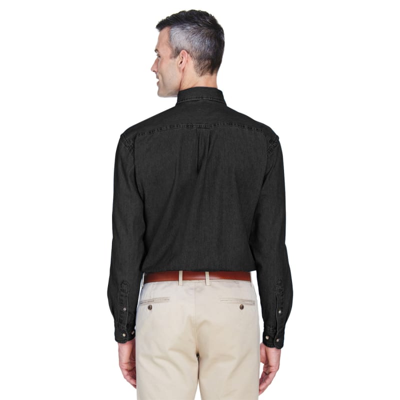 Harriton Men's Tall 6.5 Oz. Long-Sleeve Denim Shirt 5