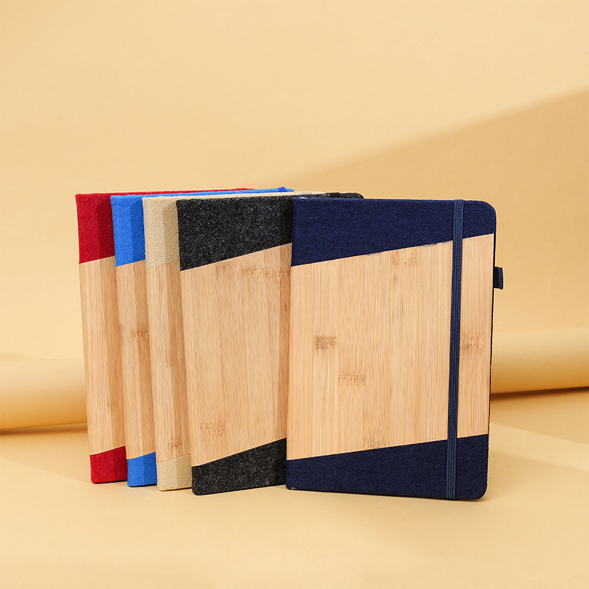 Bamboo wood business notebook with customizable logo 2