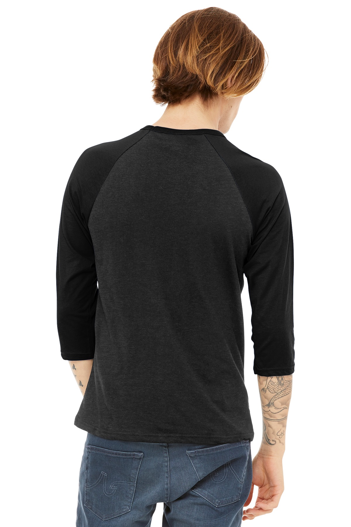 BELLA+CANVAS Unisex 3/4-Sleeve Baseball Tee. BC3200 2
