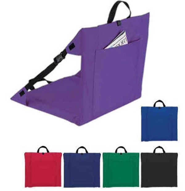 Portable Foam Padded Stadium Cushion with Back Pouch 2