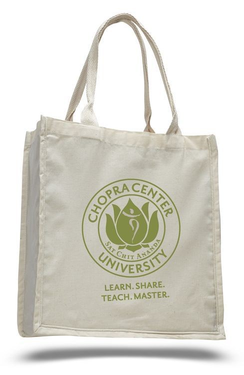 100% Cotton Shopping Tote Bag w/ Web Material Handles