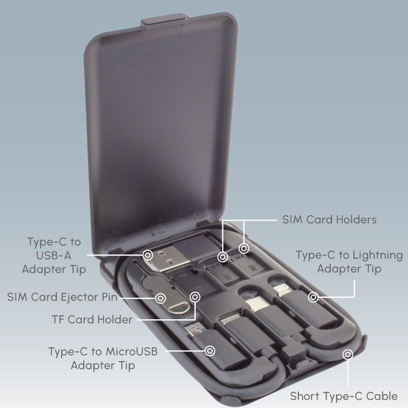 Chi-Charge Cable Card - collapsible wireless charging stand and charging cable carrier 3
