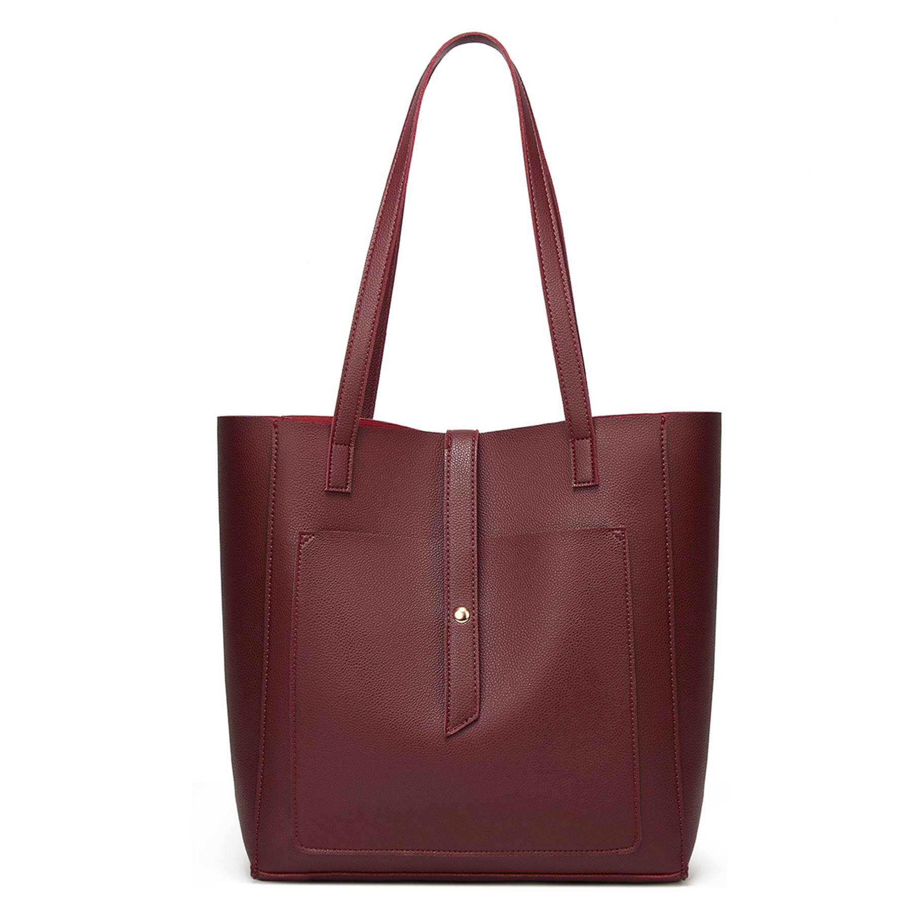 PU Simple solid color tote bag for women, custom tote bag with logo imprint 10