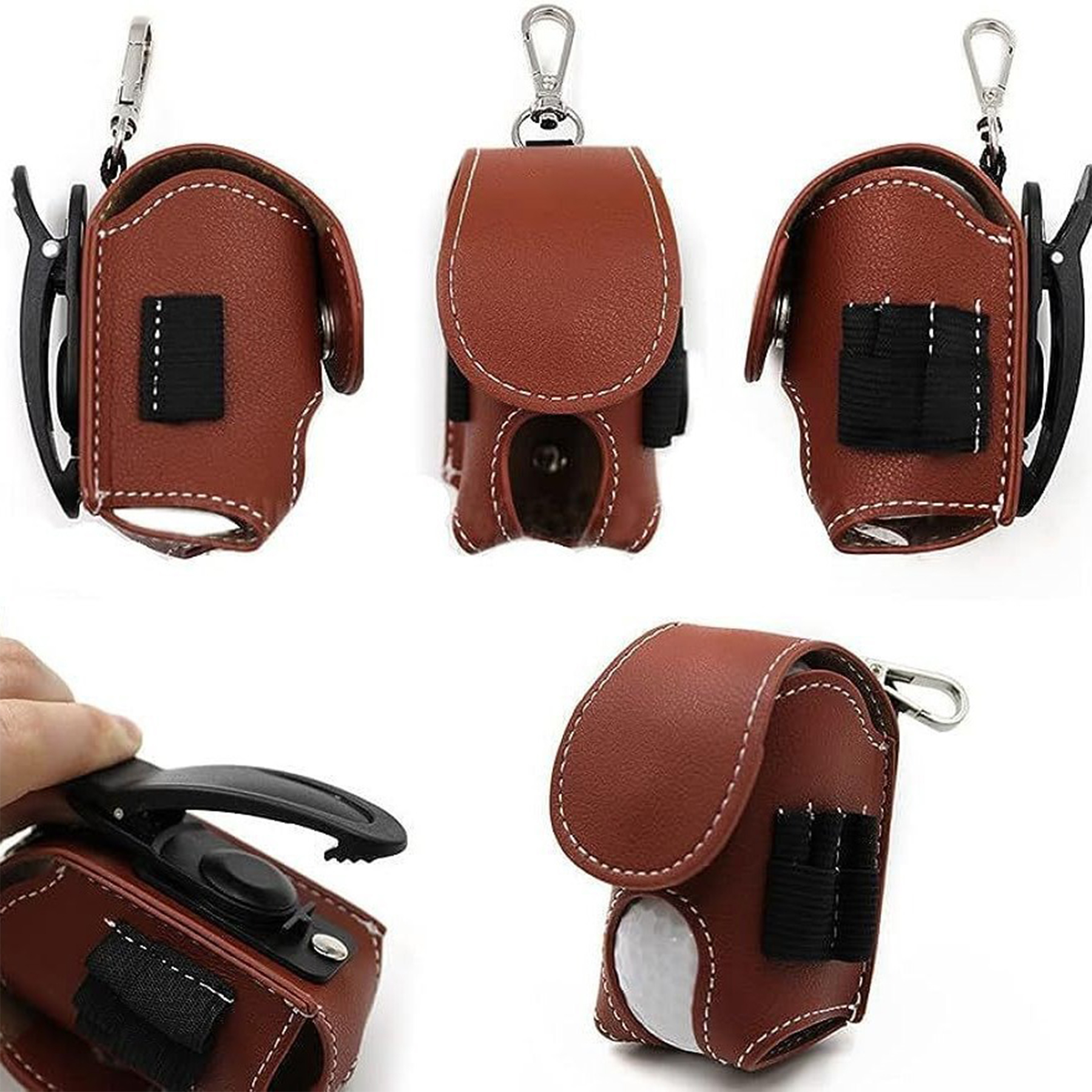 Golf Ball Carry Leather Bag 2