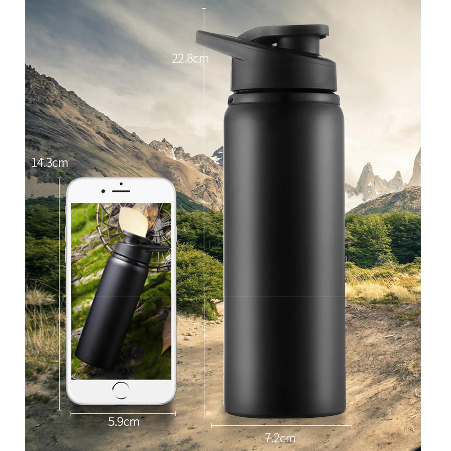 304 stainless steel sports kettle, custom water bottle with logo imprint 3