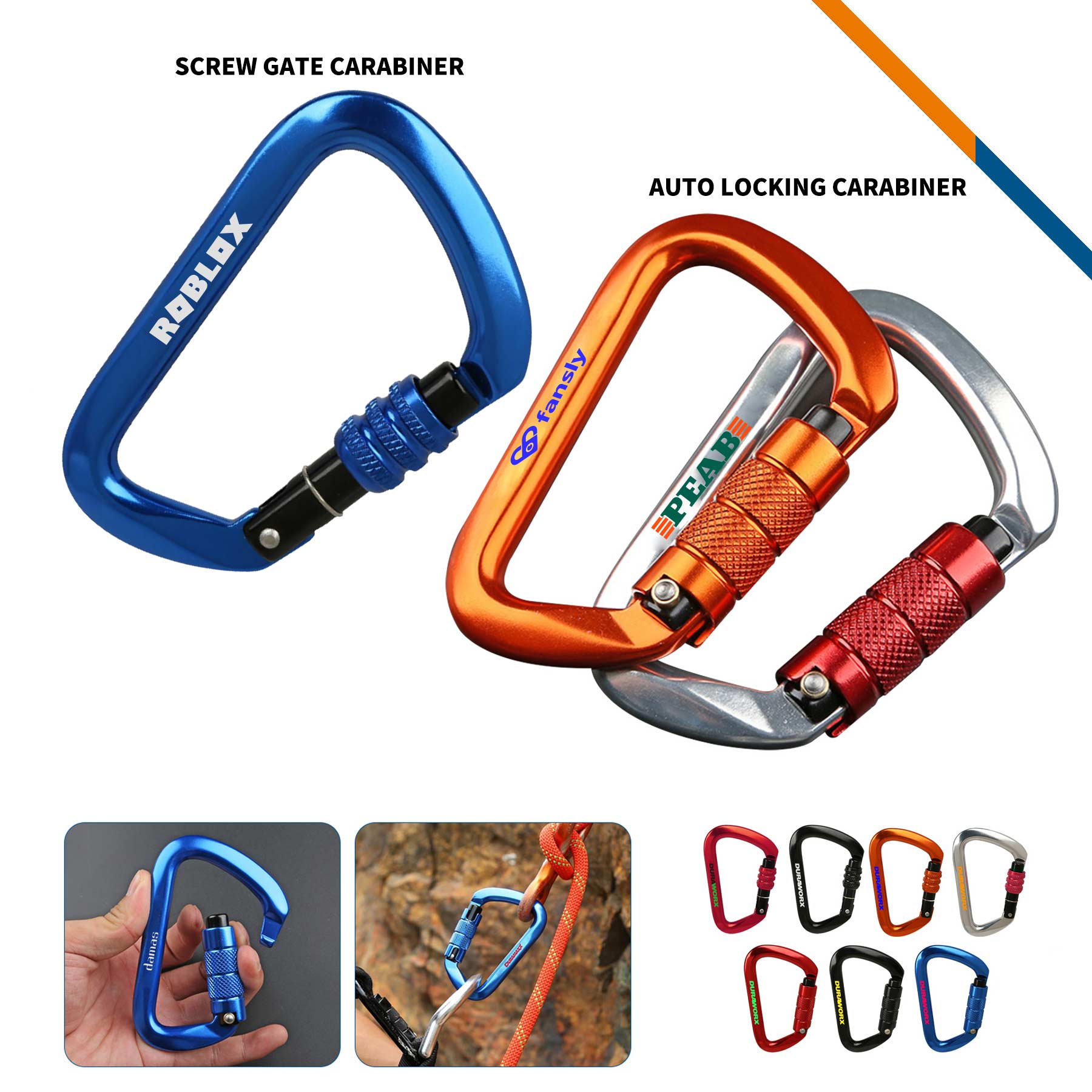 Screwbix D-ring Heavy Duty Carabiner 10
