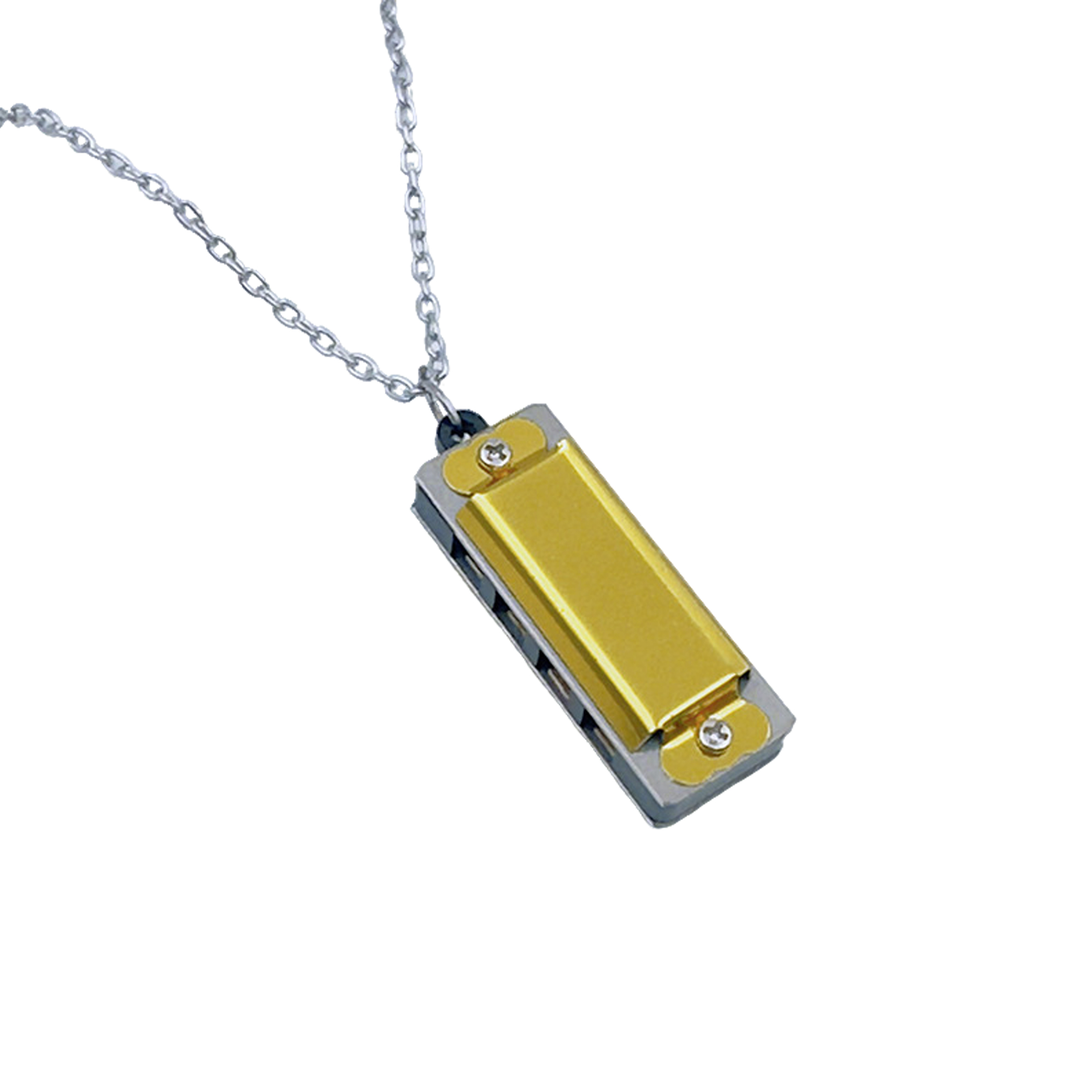 Mini Harmonica Necklace With Metal Chain Four Hole Eight Tone 4