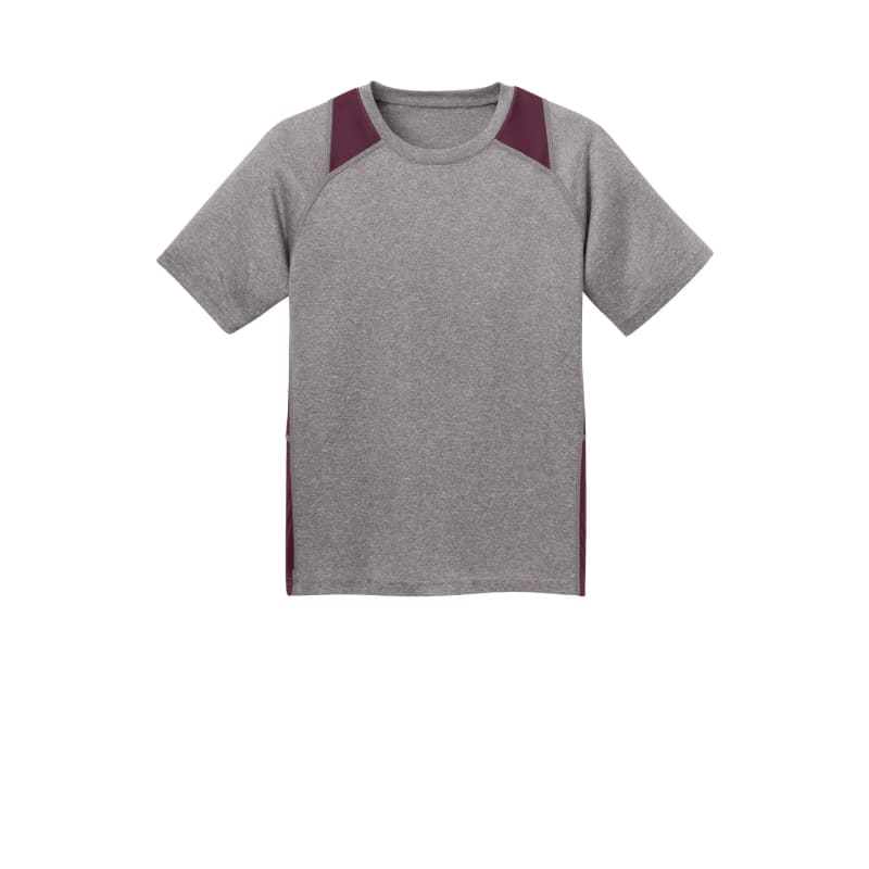 Sport-Tek Youth Heather Colorblock Contender Tee. 56