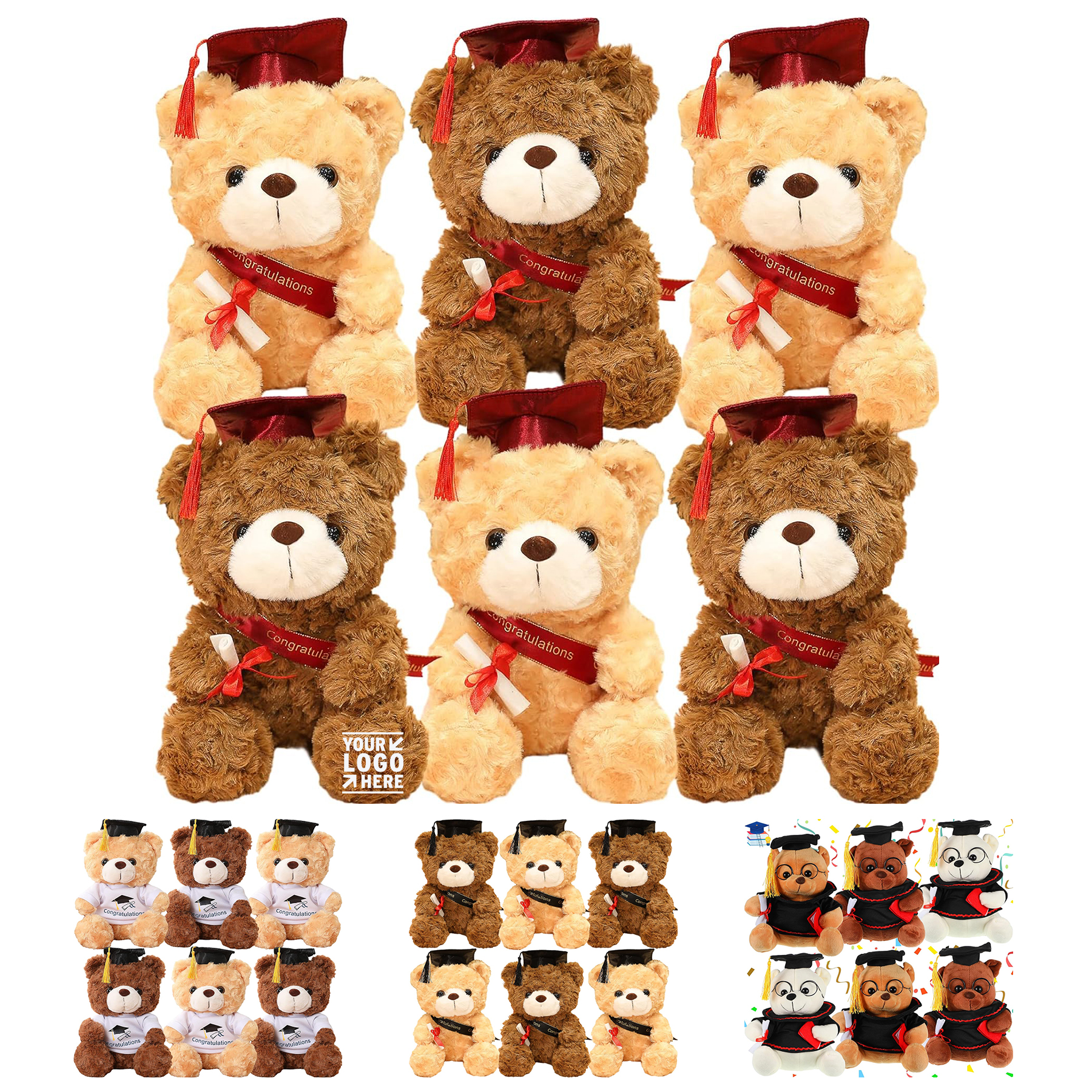 Graduation Plush Stuffed Toy Bear 2