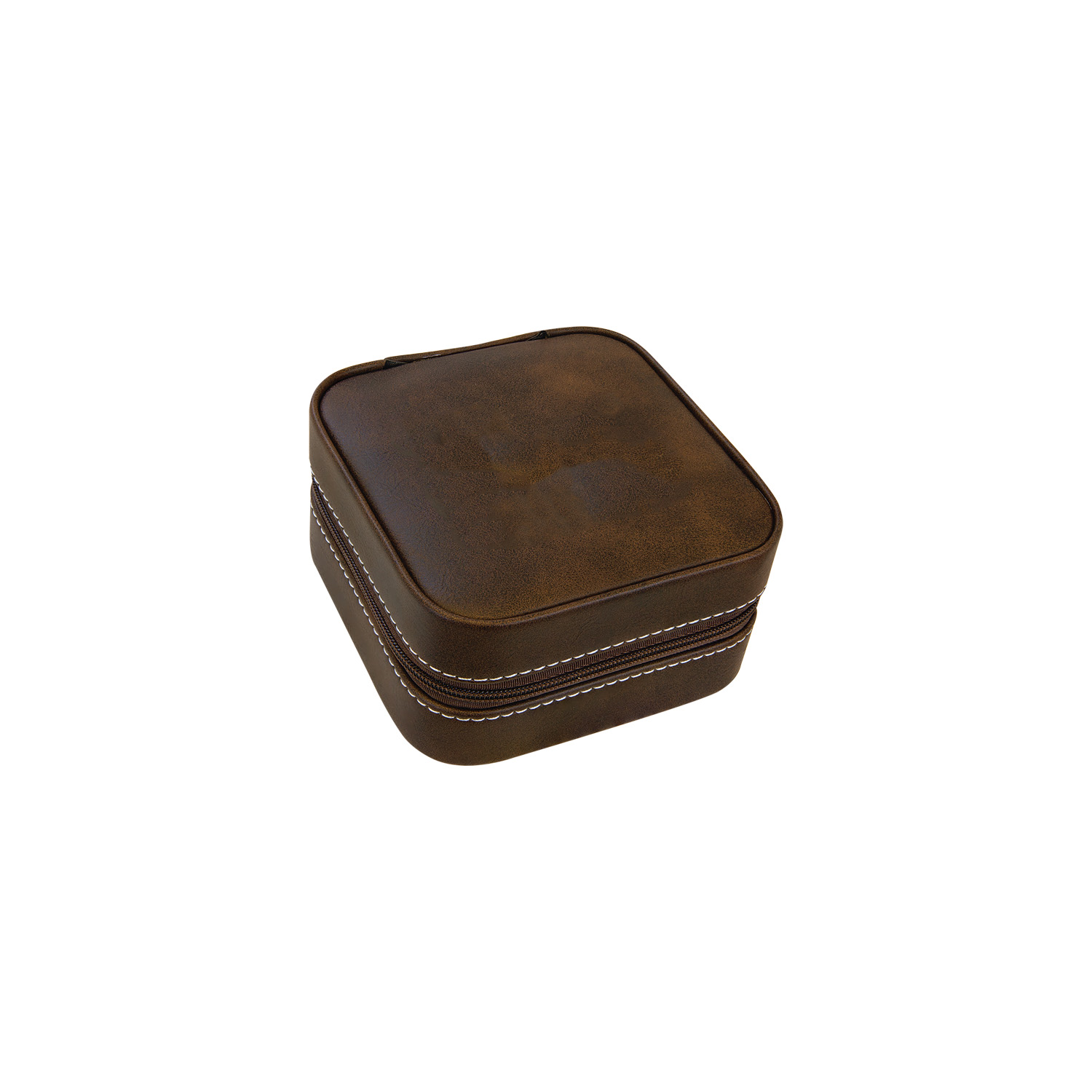 Rustic/Silver Leatherette Travel Jewelry Box 2