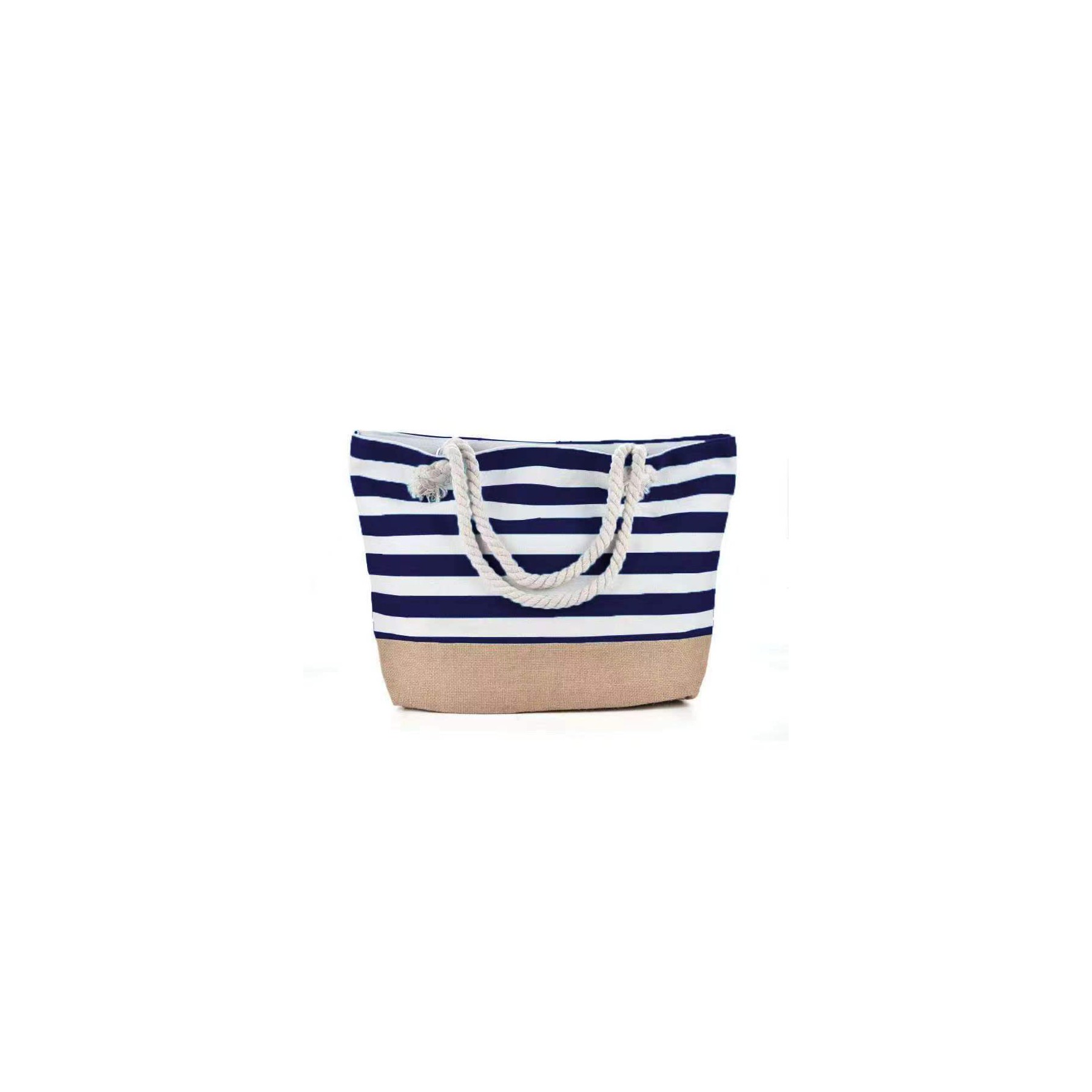 Canvas Beach Bag W/ Cotton Rope Handles, custom tote bag with logo imprint 4