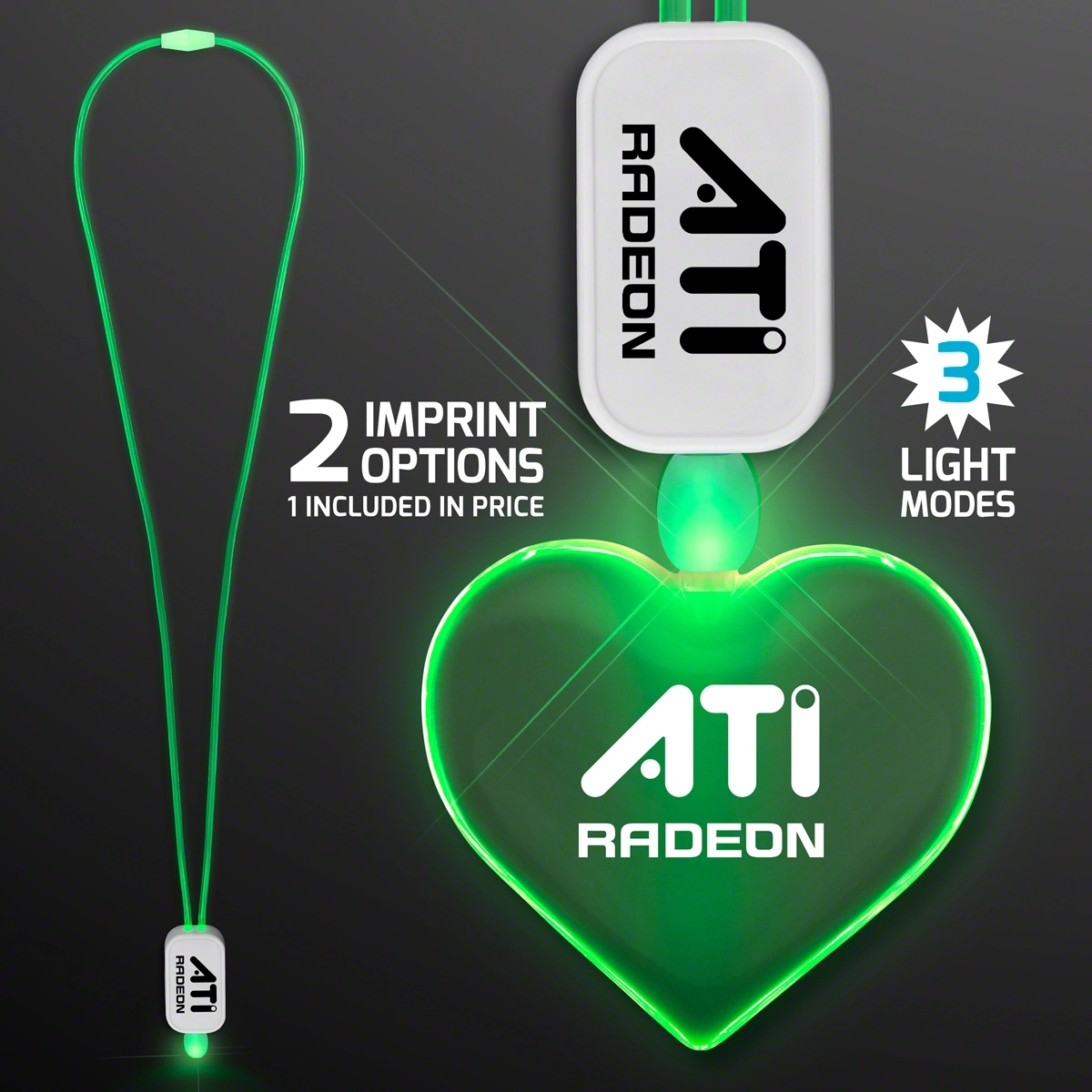 LED Neon Lanyards with Acrylic Heart Pendant 4