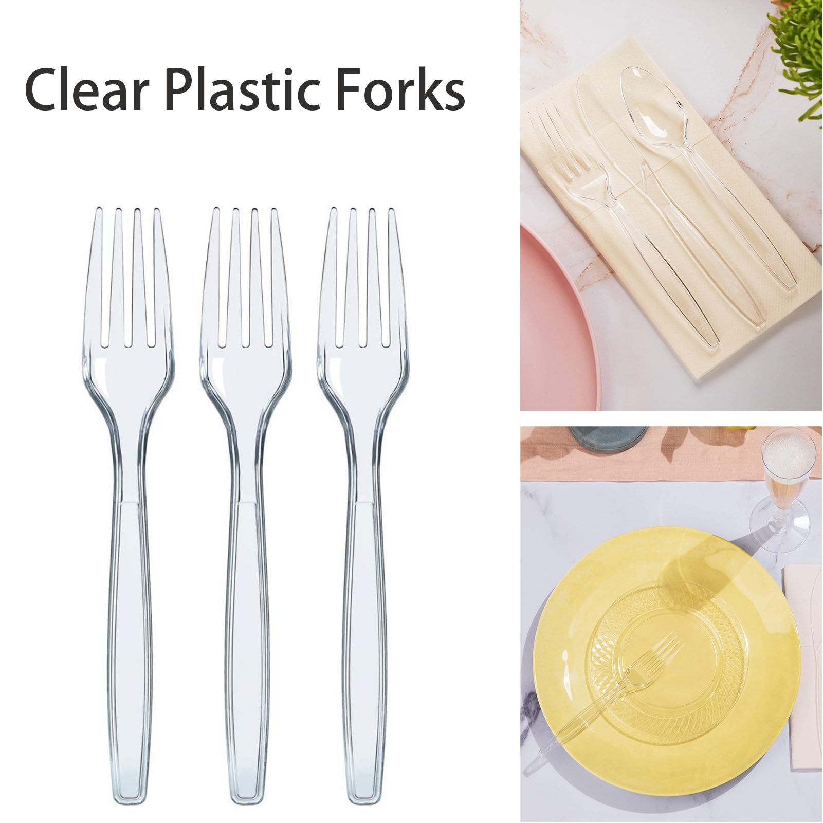 Clear Heavyweight Plastic Silverware Plastic Fork 2