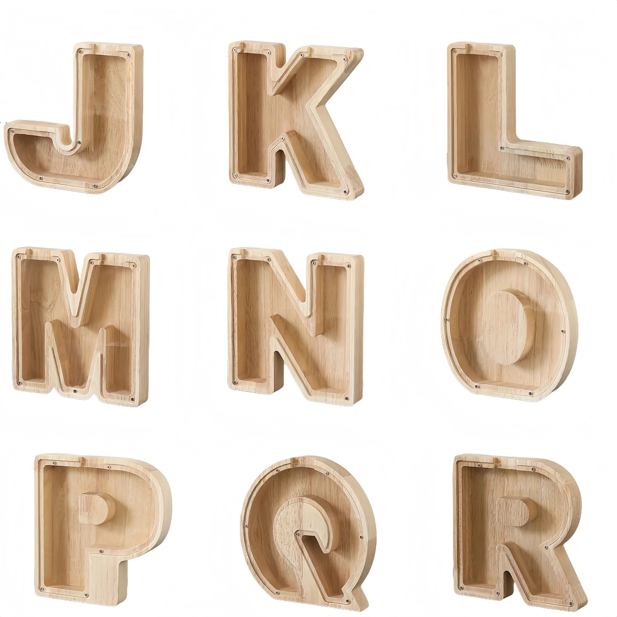 Wooden 26-Alphabet Coin Box Kids Toy Organizer 3