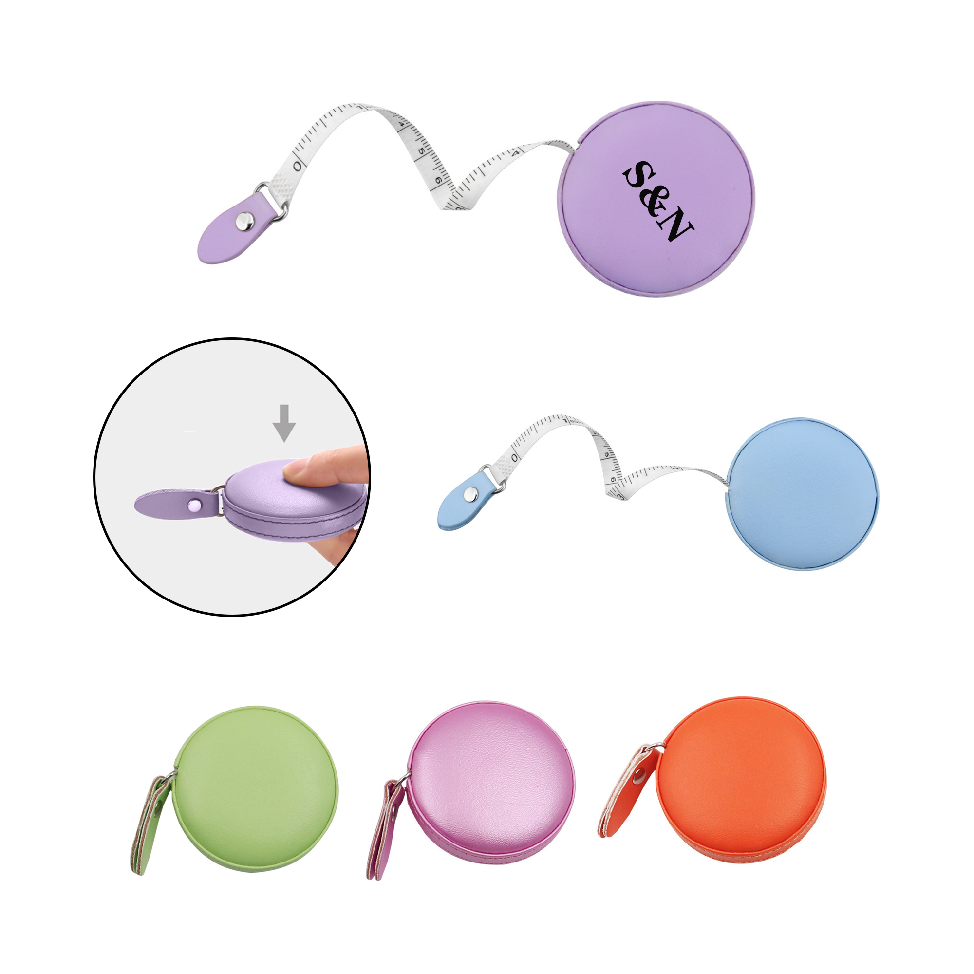 Round PU Leather Measuring Tape MOQ 80PCS 6