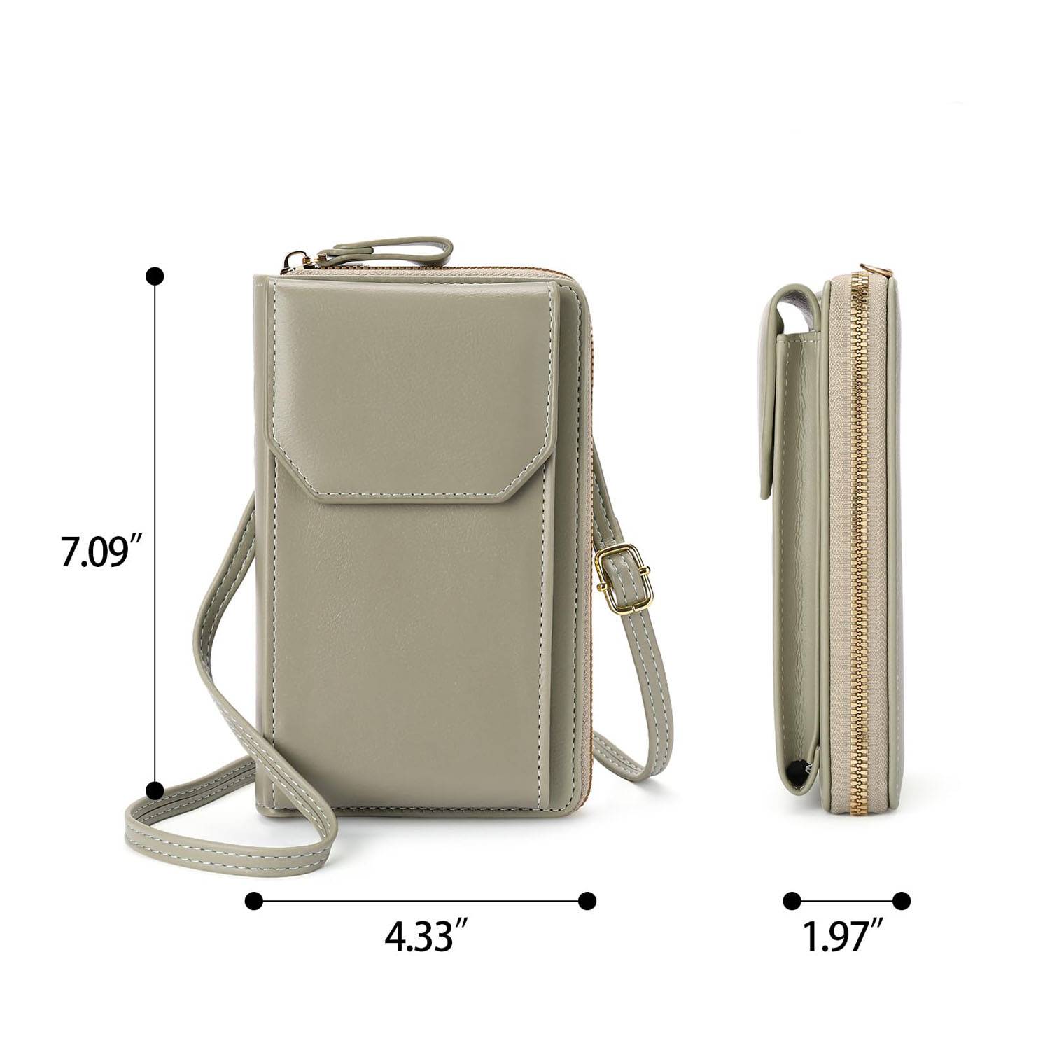 Women RFID PU Leather Crossbody Wallet w/Card Slots 6