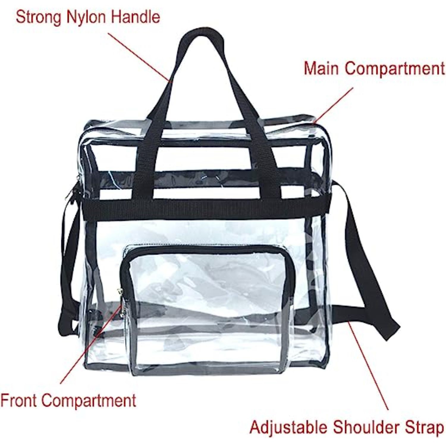 Stadium Approved Tote Bag Clear PVC Transparent Shoulder Handbag 6