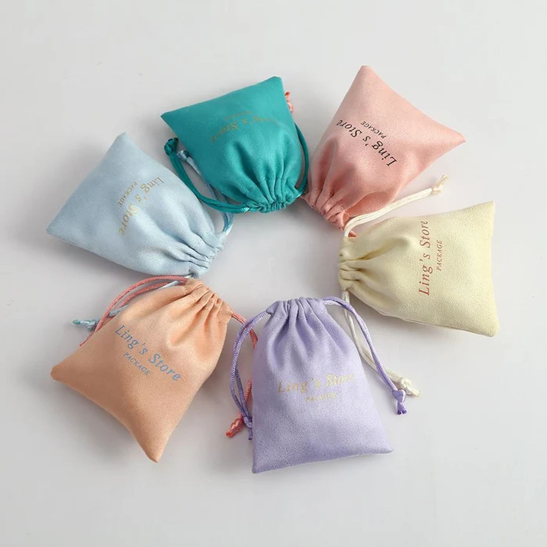 Suede Drawstring Jewelry Bag Gift Packaging Pouch 14