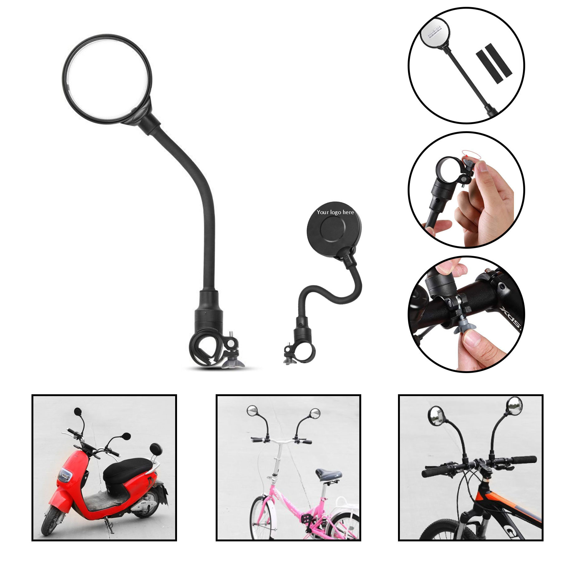 Adjustable Rotatable Bike Rearview Mirror 2