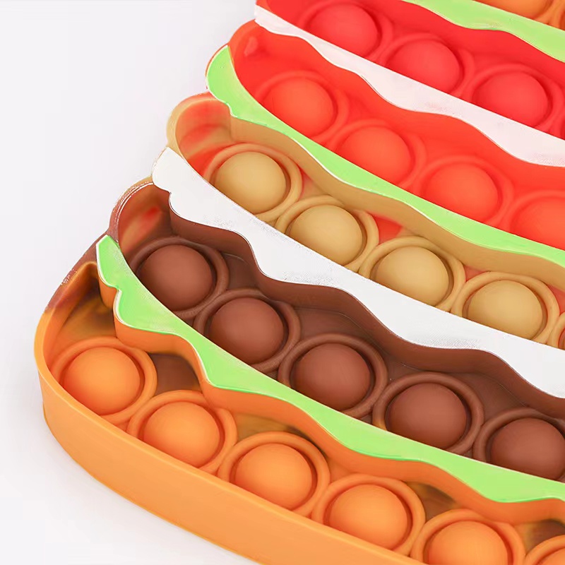 Hamburger Shape Push Bubble Pop Popping Stress Toy 3