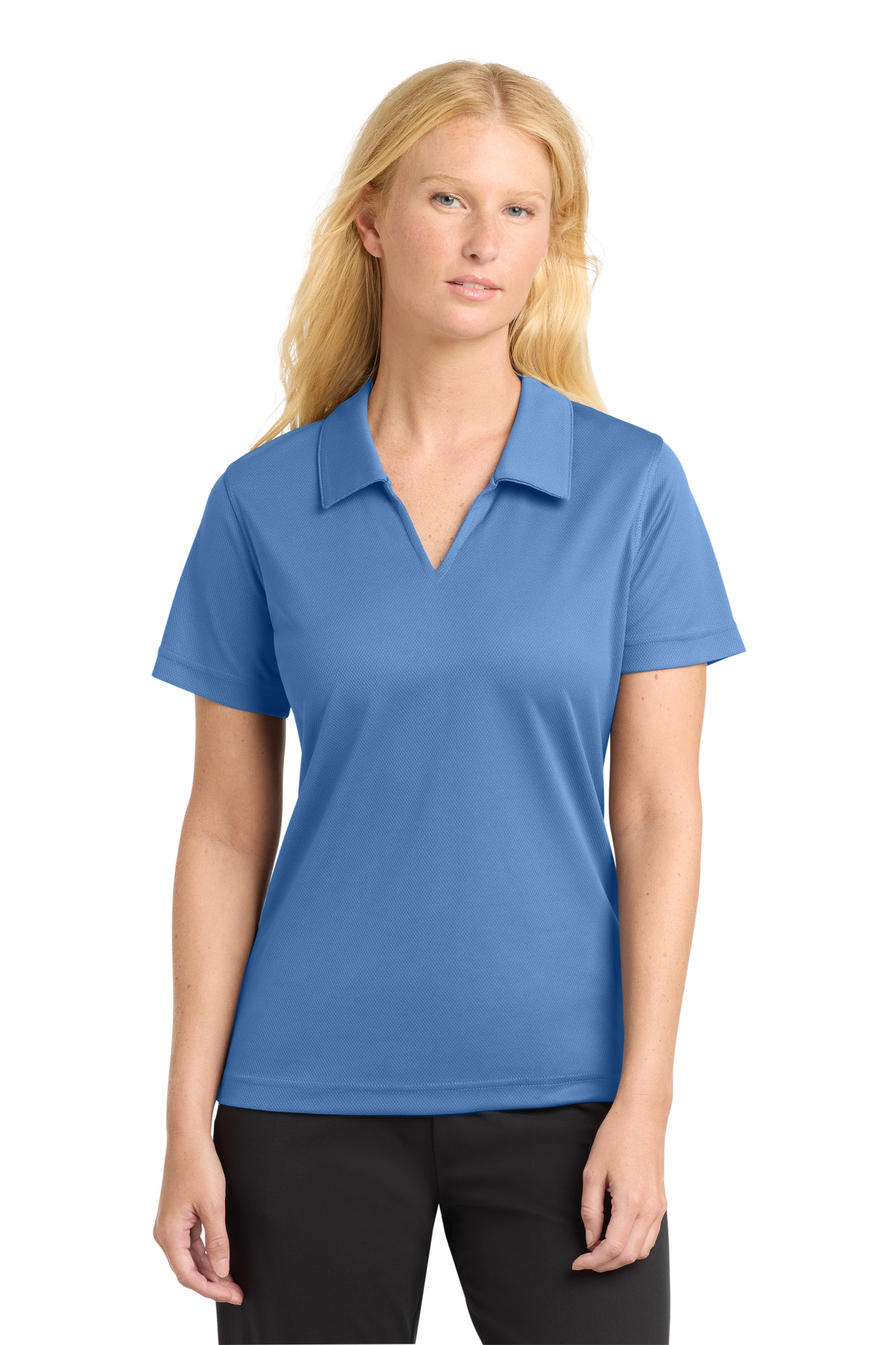 Sport-Tek Women's Dri-Mesh V-Neck Polo. L469 93