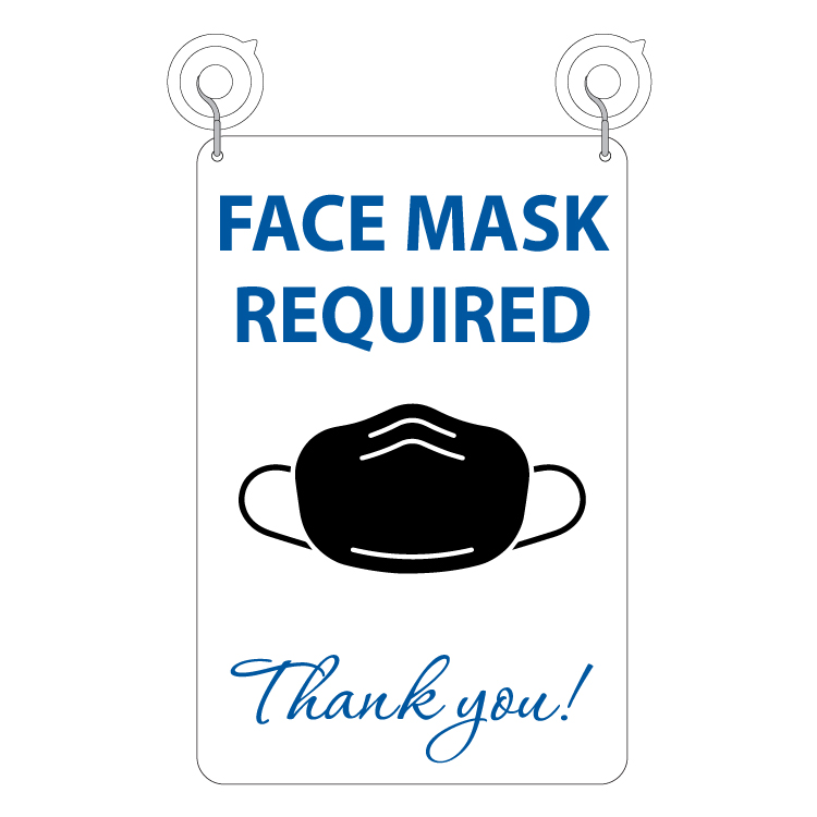 Mask Required Sign W/ Suction Cups