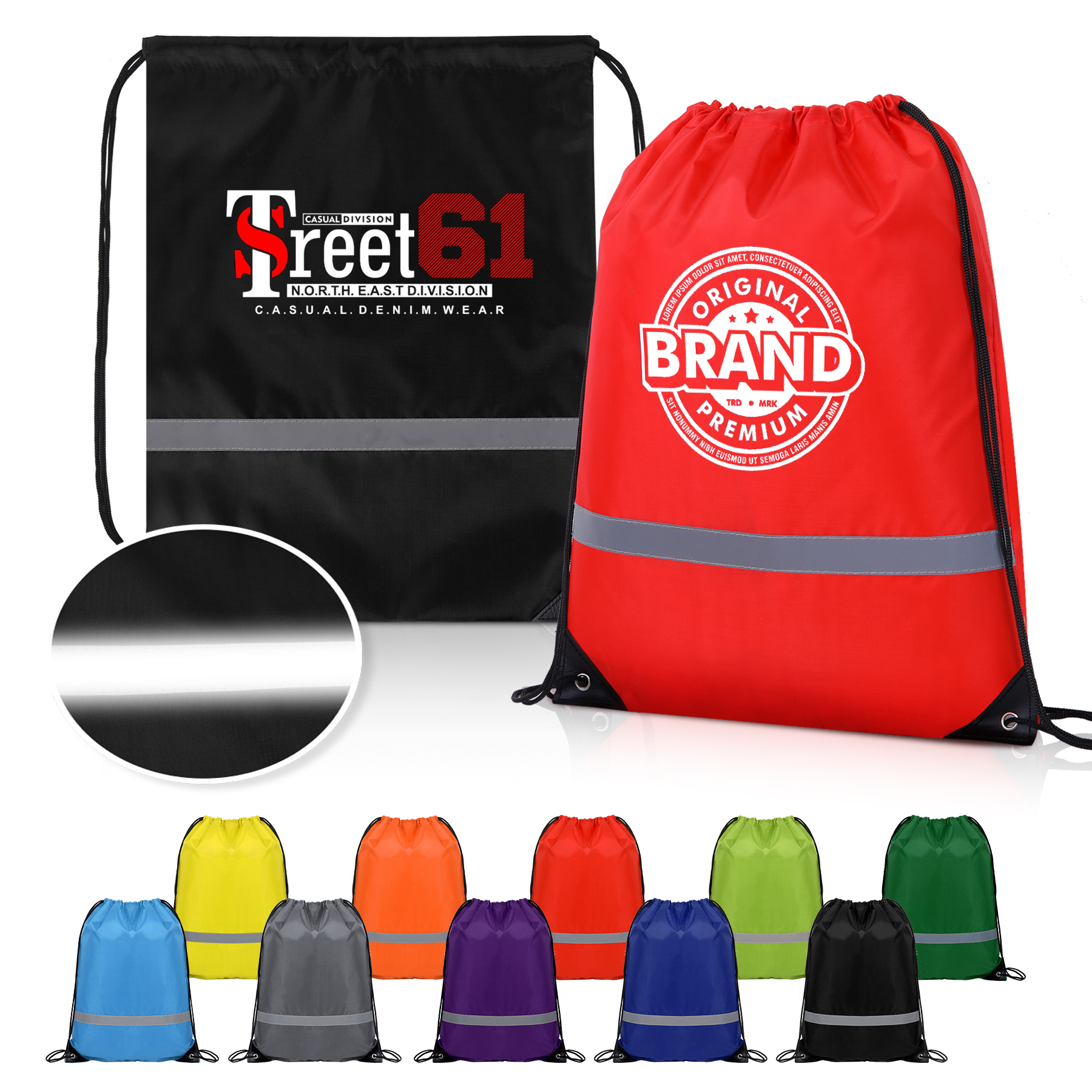 Reflective Safety Drawstring Backpack 6