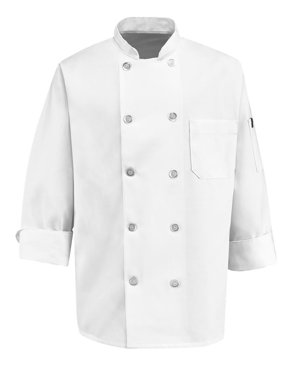 100% Polyester Ten Pearl Button Chef Coat - 0423 3