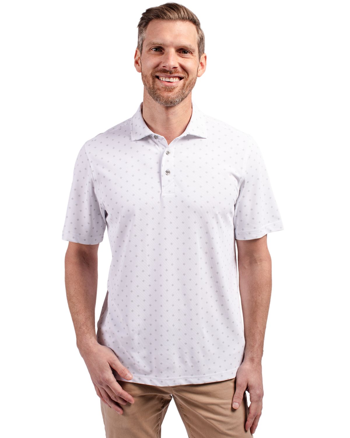 Cutter & Buck Virtue Recycled Tile Print Featherlight Pique Mens Big & Tall Polo Big & Tall 22