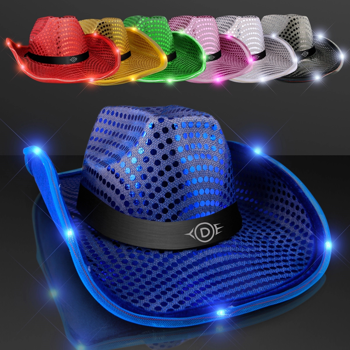 Sequin Cowboy Hat with Black Band 2