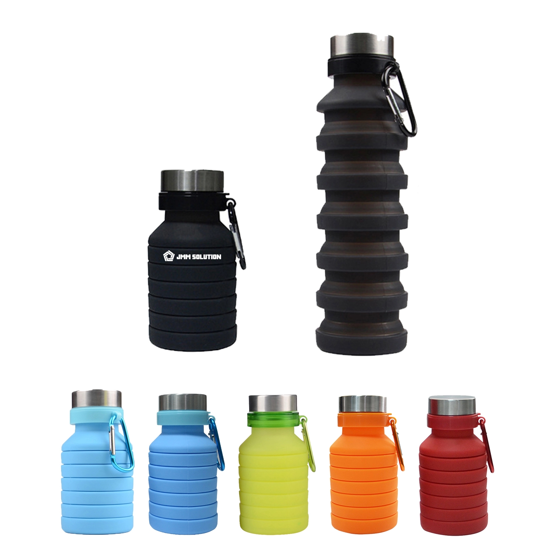 18 Oz Collapsible BPA Free Silicone Water Bottle 1