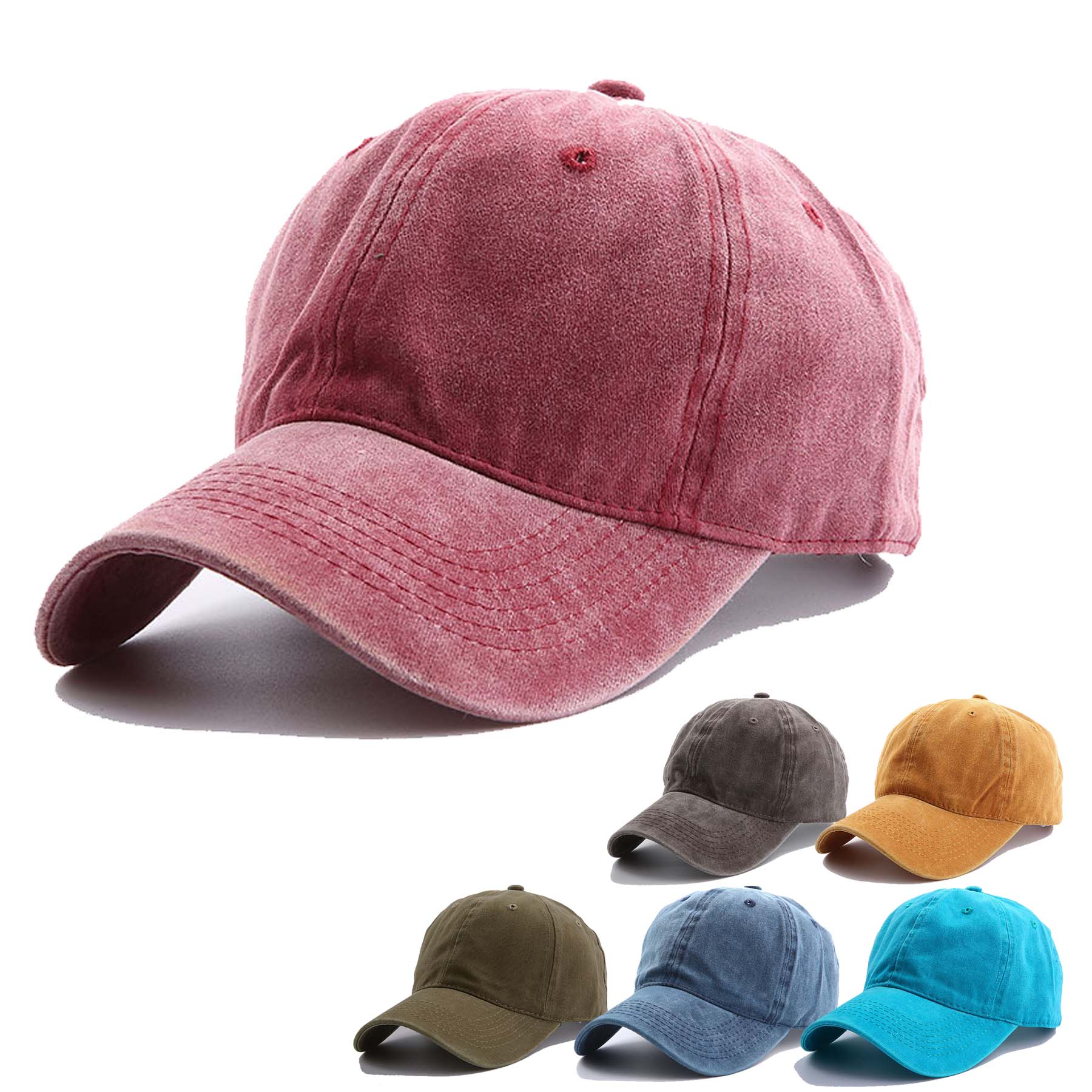 Washed Cotton Denim Baseball Cap 1