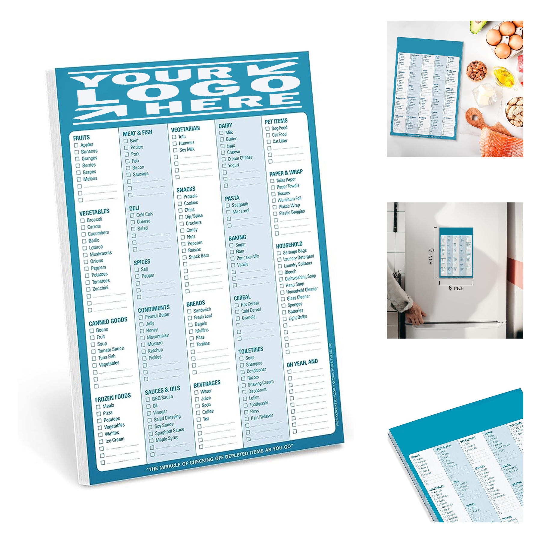 6" x 9" 60 Sheets Grocery List Note Pad