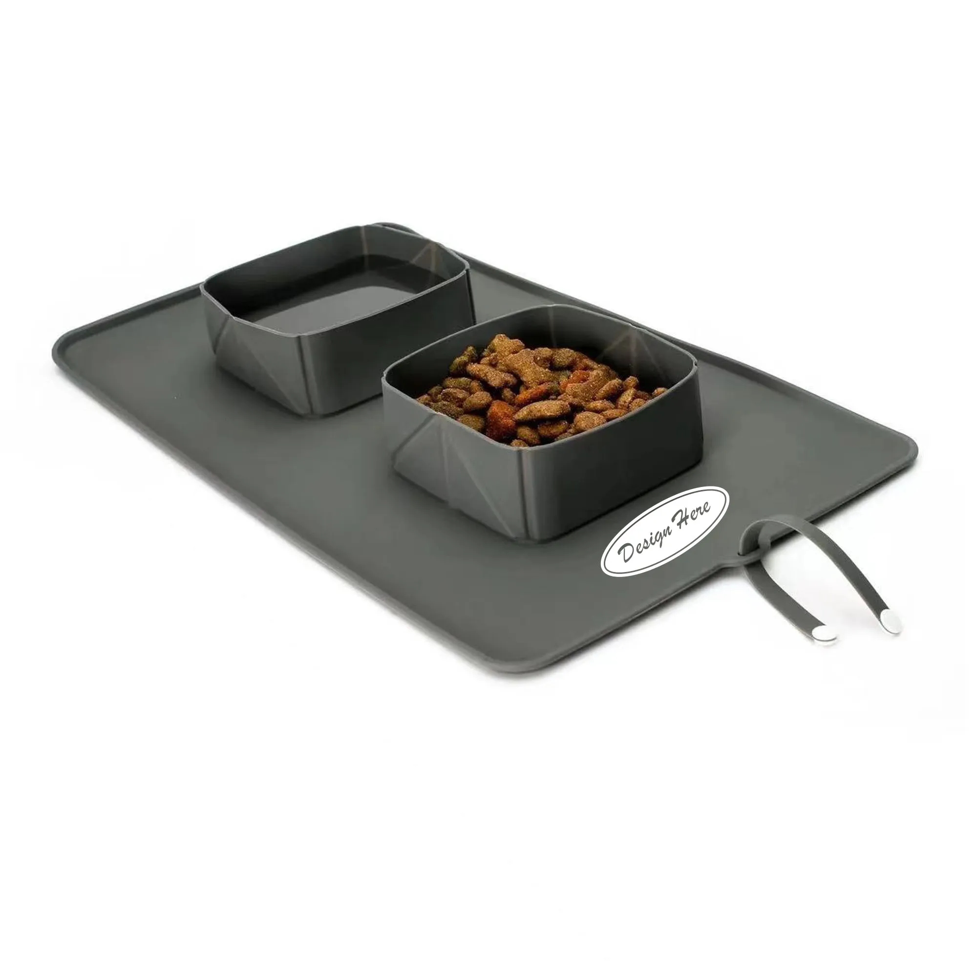 Double Collapsible Dog Cat Bowl Travel Feeder 2