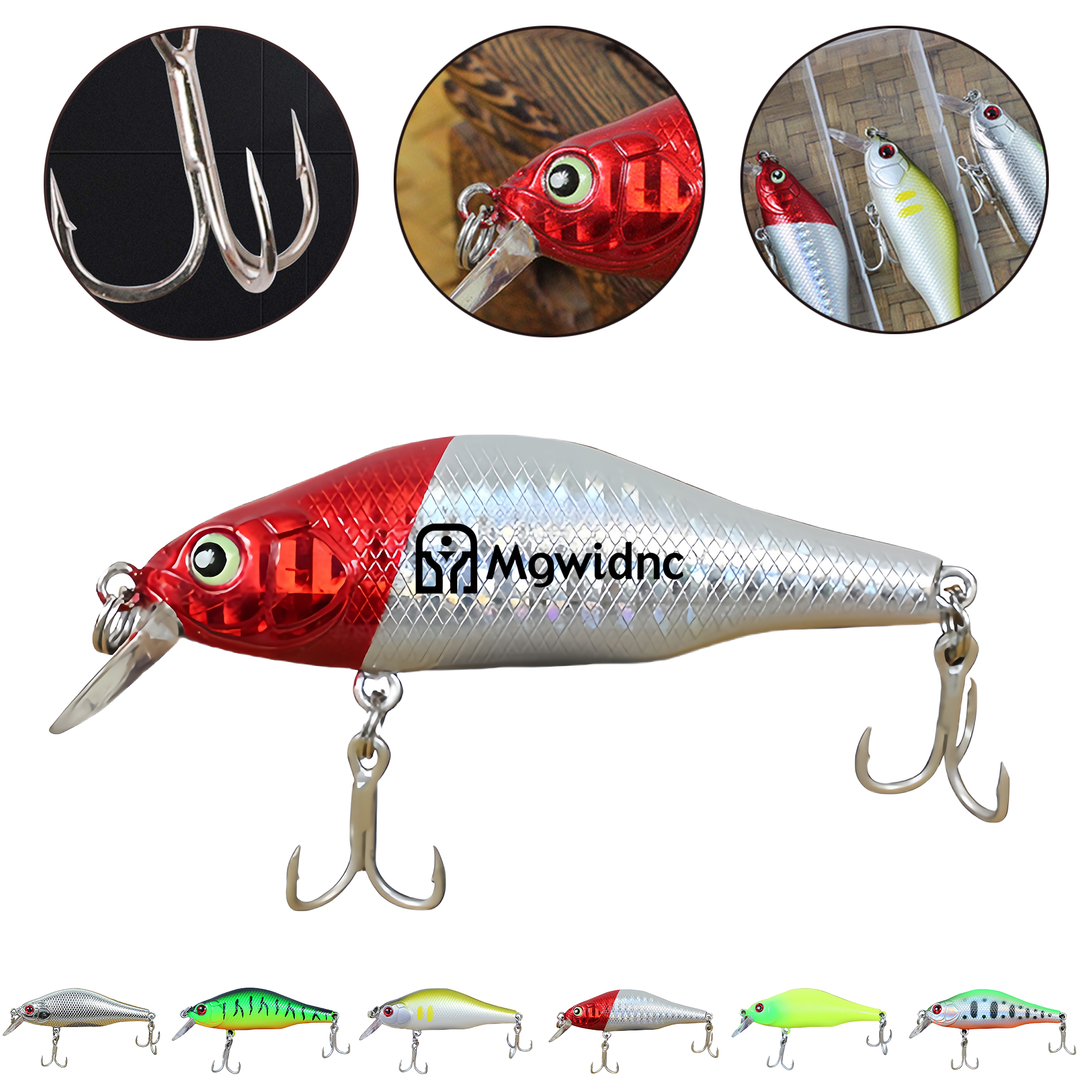 2.76" 0.3oz Japanese Floating Diving Minnow Lure for Saltwater Freshwater Casting 5