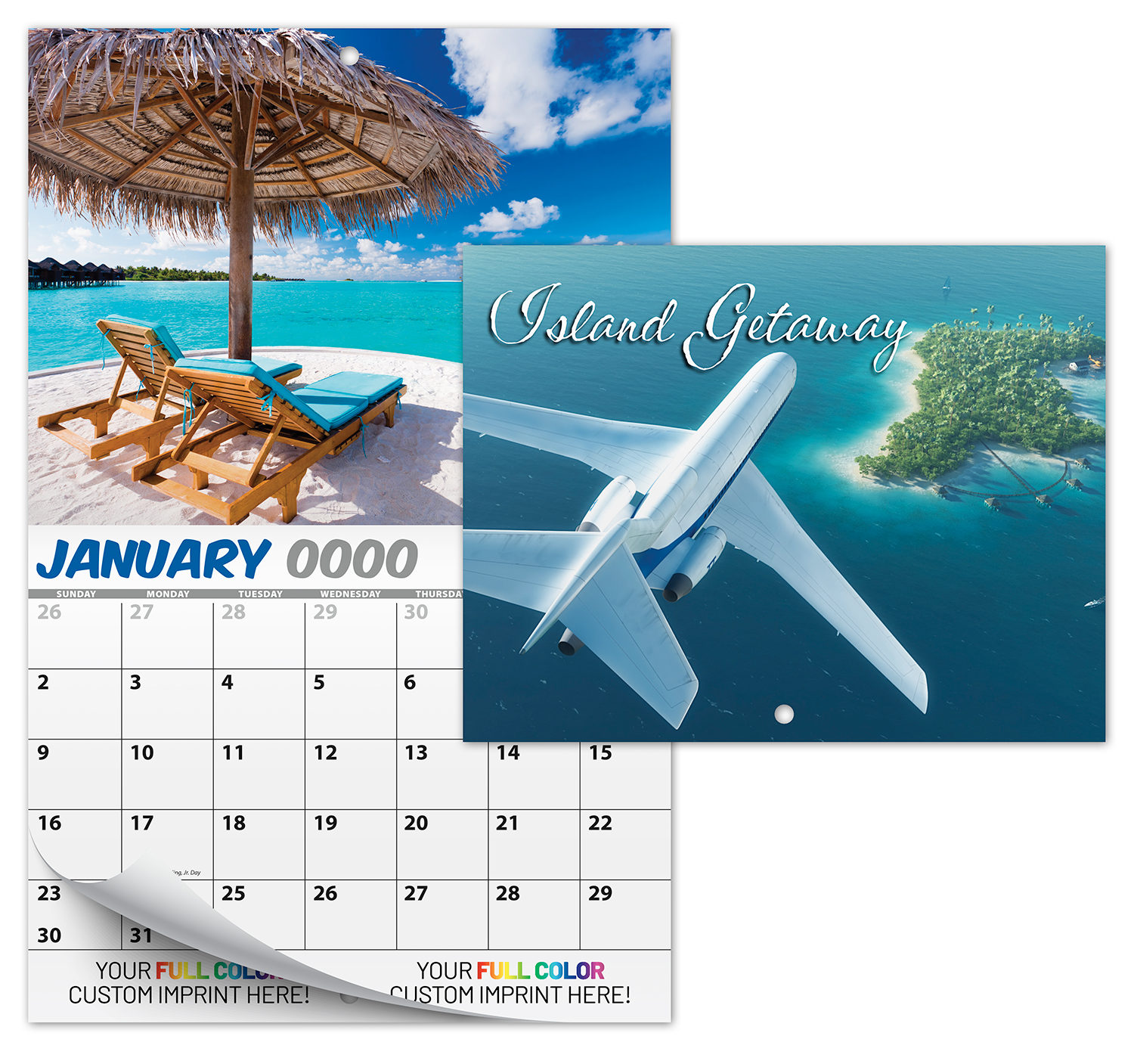 13 Month Custom Appointment Wall Calendar (High Gloss UV-Coated Cover)- ISLAND GETAWAY 1