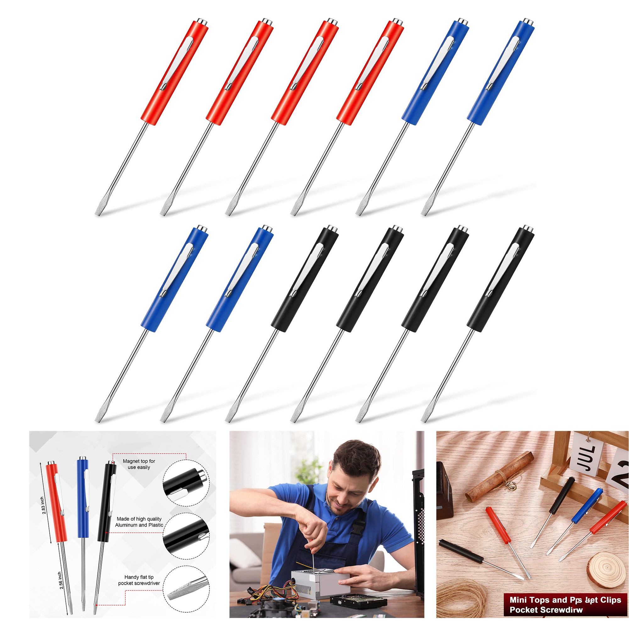 Pocket Screwdriver Magnetic with Single Blade Flat Head 3