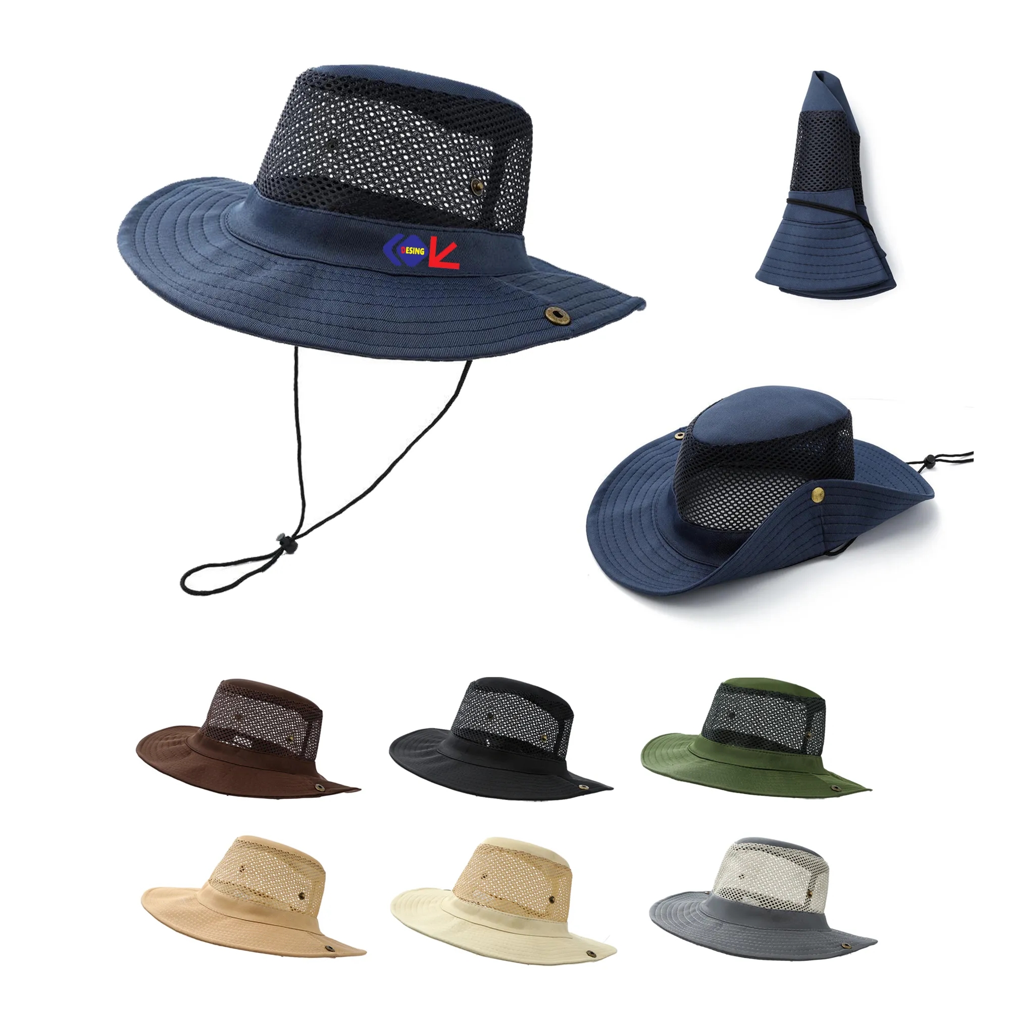 Mesh Ventilation Bucket Sun Hat 3