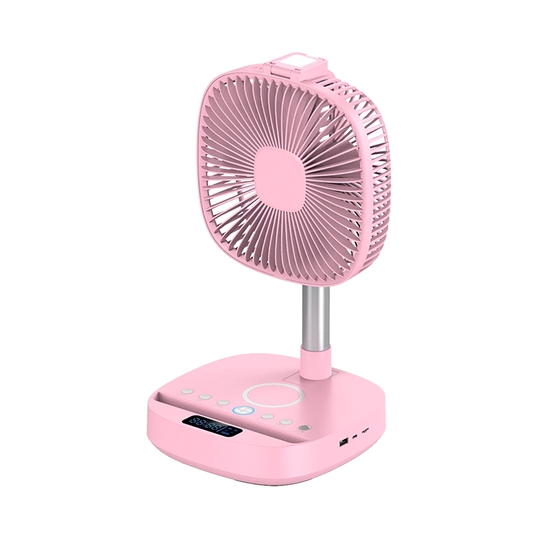 Wireless charging Clock Usb Speaker Led with Table Fan Stand 13