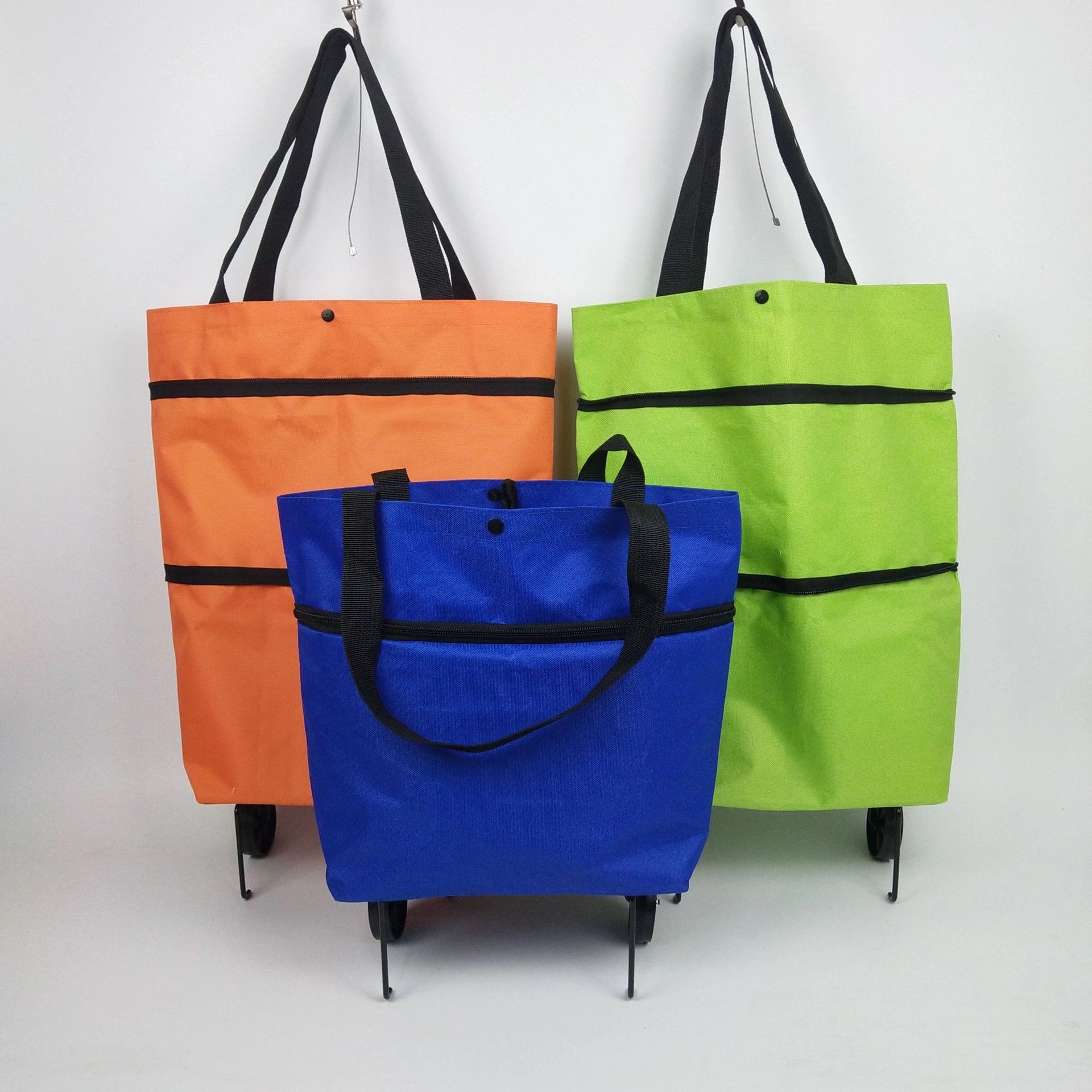 Folding Shopping Bag Collapsible Trolley with Wheels 2