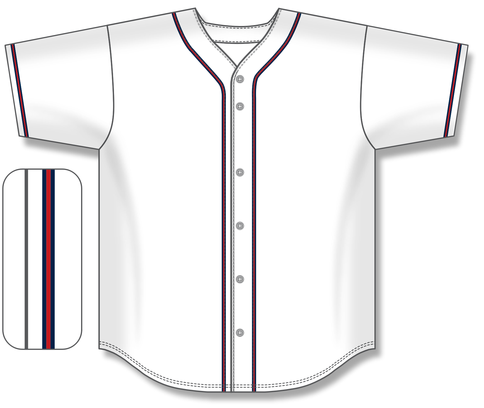 Full Button Baseball Jerseys BA5500-ATL-G01 7
