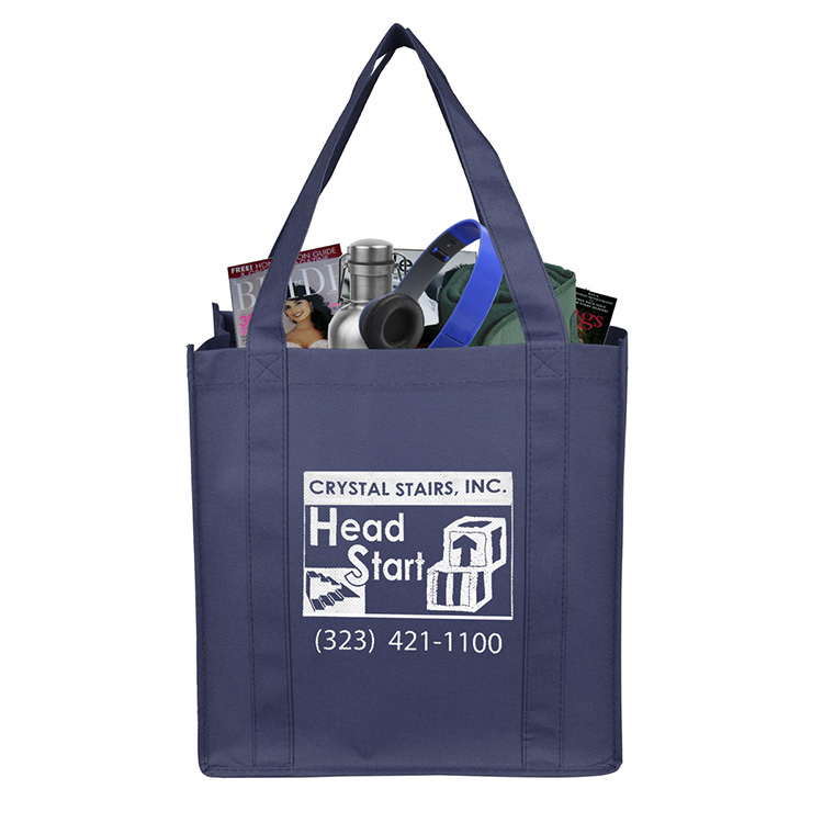 12-1/2"W x 13"H x 8"Gusset - "MEGA" Grocery Shopping Tote Bag 27