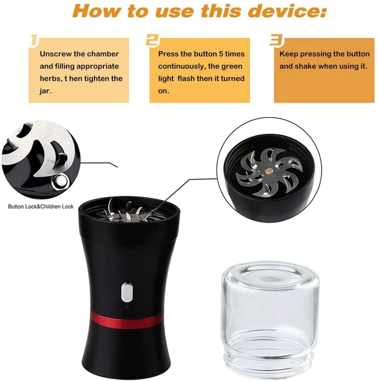Usb Rechargeable Automatic Electric Herb Grinder 2