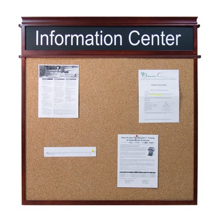 Ornate Hardwood Information Center with Bulletin Board